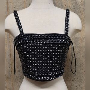 Alice + Olivia Black Textured Top